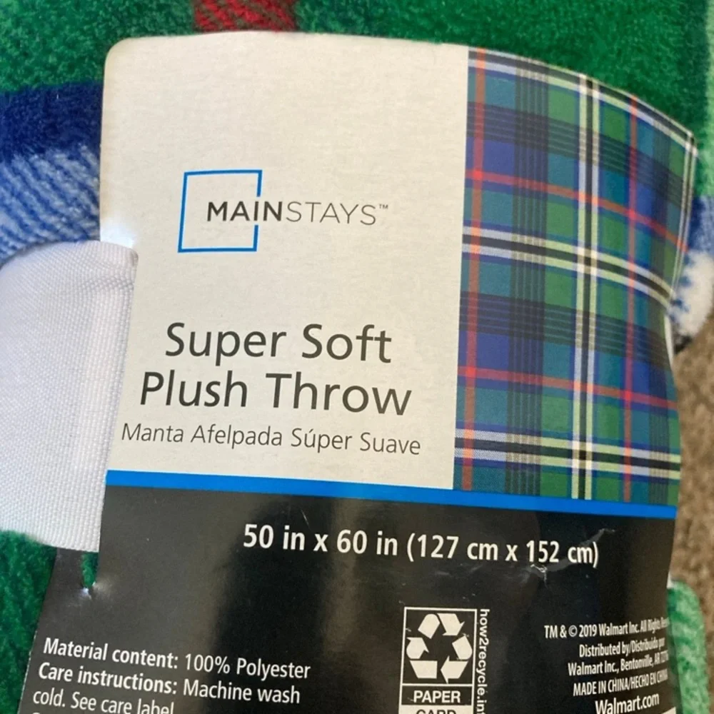 Mainstays Vibrant Plaid Plush Throw - Picture 2 of 2